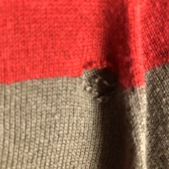 Forever Sweater Women’s Red Brown Striped Size Small Petite - Picture 15 of 15